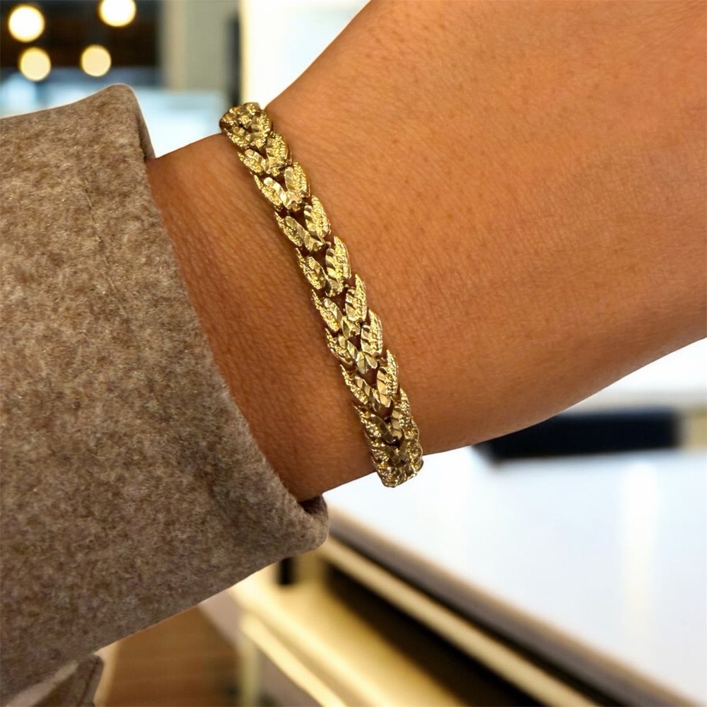 Solid 14k Gold Franco Chain bracelet 13g